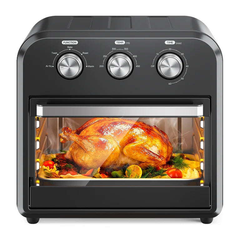 Toaster Oven Air Fryer Combo, 1300W 5 in 1 Convection Oven Countertop, Air Fry, Toast, Bake, Roast and Warm Options, 15QT Capacity, Easy to Clean - Image 4
